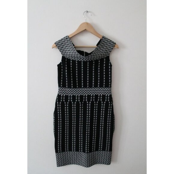 Ted Baker Yolinii Bardot Off-the-Shoulders Dress Metallic Black Size 6 - Picture 3 of 9